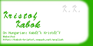 kristof kabok business card